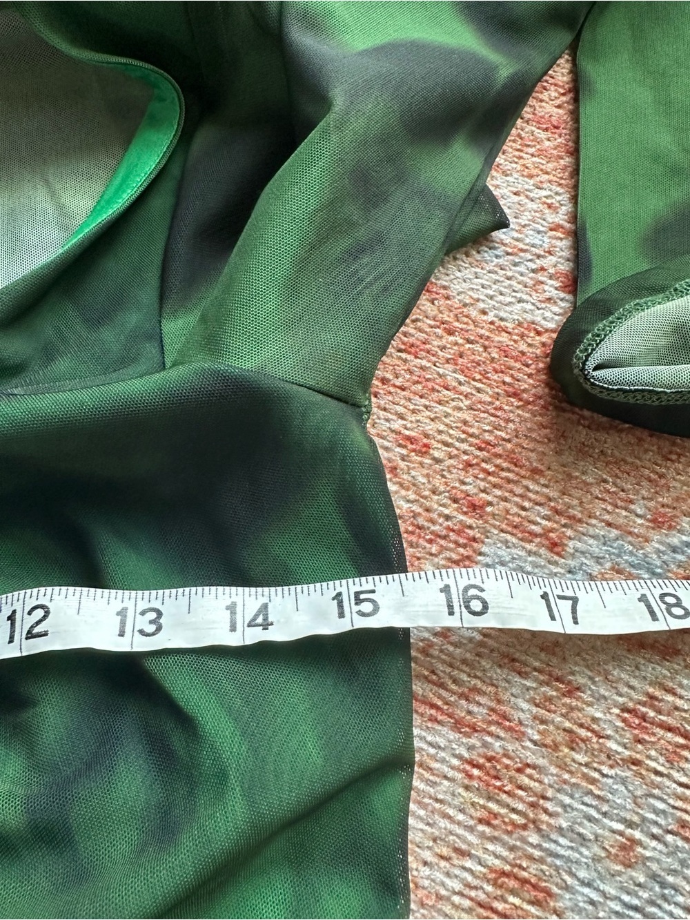 JGR & STN Thorne long sleeve top jagger and stone green Y2K mesh floral club S - Picture 8 of 8